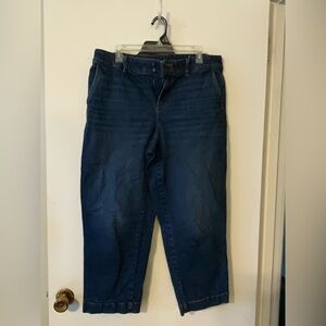 Talbots Dark Blue Relaxed Ankle Jeans Size 14